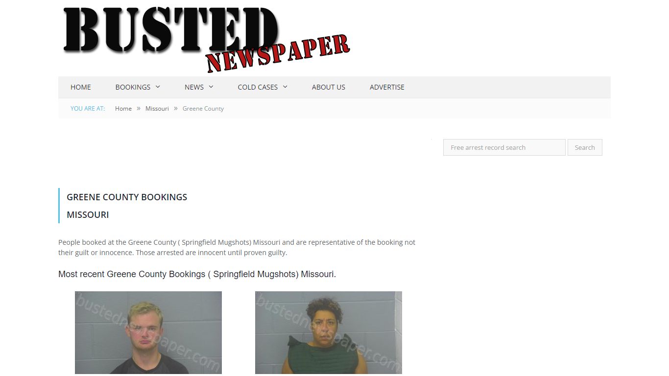 Greene County, MO ( Springfield MO ) Mugshots - BUSTEDNEWSPAPER.COM