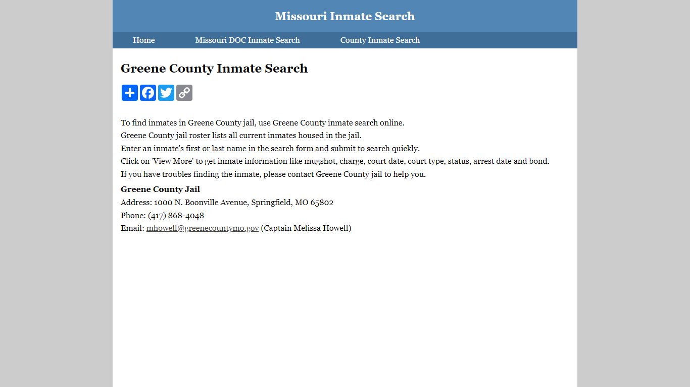 Greene County Inmate Search